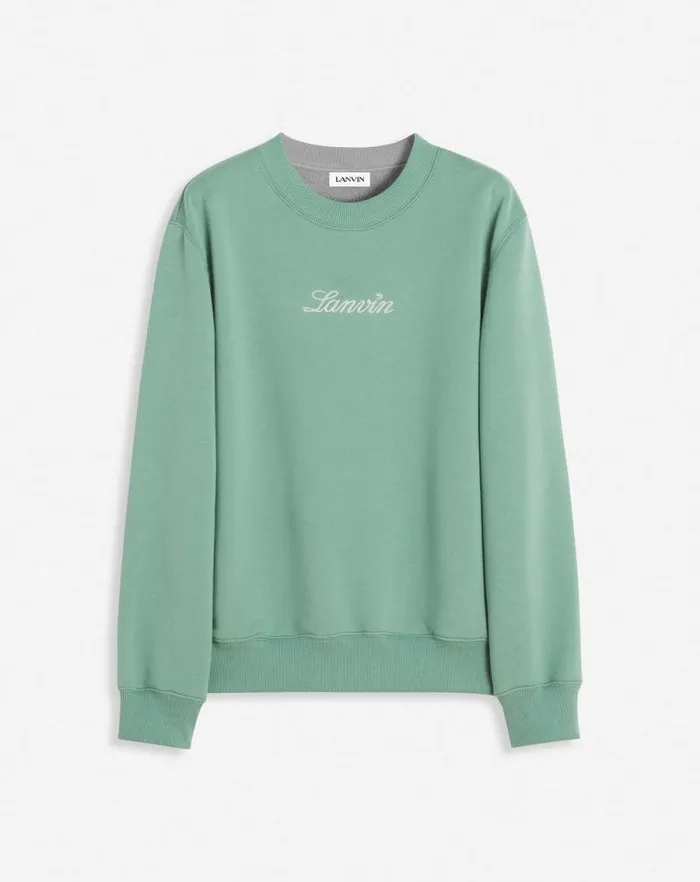 Women Lanvin TShirts and Sweatshirts Lanvin Embroidered Sweatshirt Vert De Gris