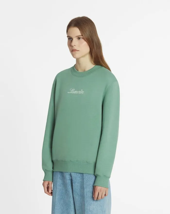 Women Lanvin TShirts and Sweatshirts Lanvin Embroidered Sweatshirt Vert De Gris Women Lanvin TShirts and Sweatshirts Lanvin Embroidered Sweatshirt Vert De Gris