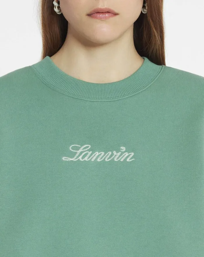 Women Lanvin TShirts and Sweatshirts Lanvin Embroidered Sweatshirt Vert De Gris Women Lanvin TShirts and Sweatshirts Lanvin Embroidered Sweatshirt Vert De Gris