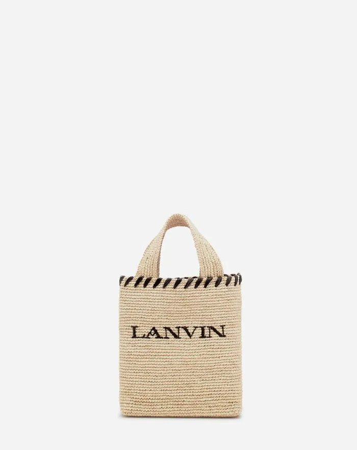 Women Lanvin Tote Bags and Top Handle Bags Lanvin Nano Raffia Tote Bag Naturalblack Women Lanvin Tote Bags and Top Handle Bags Lanvin Nano Raffia Tote Bag Naturalblack
