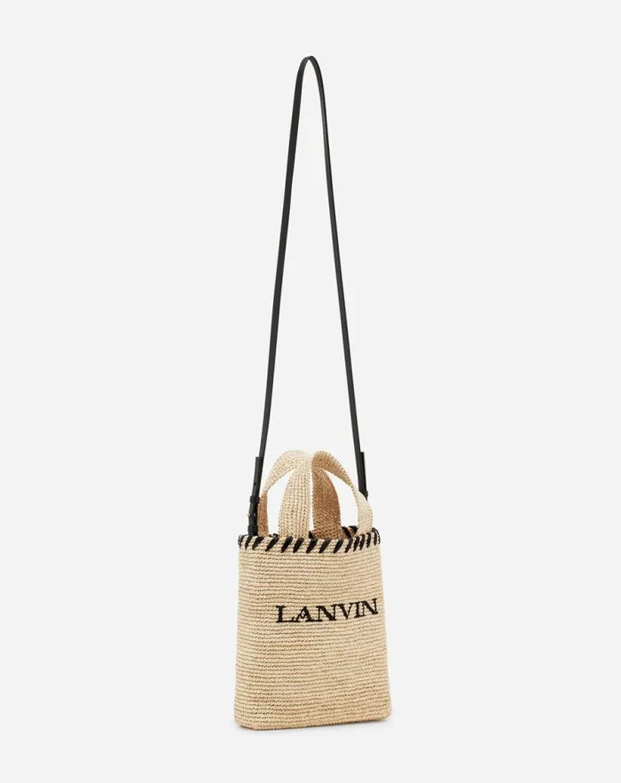 Women Lanvin Tote Bags and Top Handle Bags Lanvin Nano Raffia Tote Bag Naturalblack Women Lanvin Tote Bags and Top Handle Bags Lanvin Nano Raffia Tote Bag Naturalblack