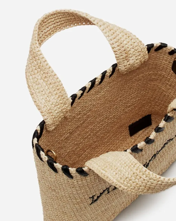 Women Lanvin Tote Bags and Top Handle Bags Lanvin Nano Raffia Tote Bag Naturalblack Women Lanvin Tote Bags and Top Handle Bags Lanvin Nano Raffia Tote Bag Naturalblack