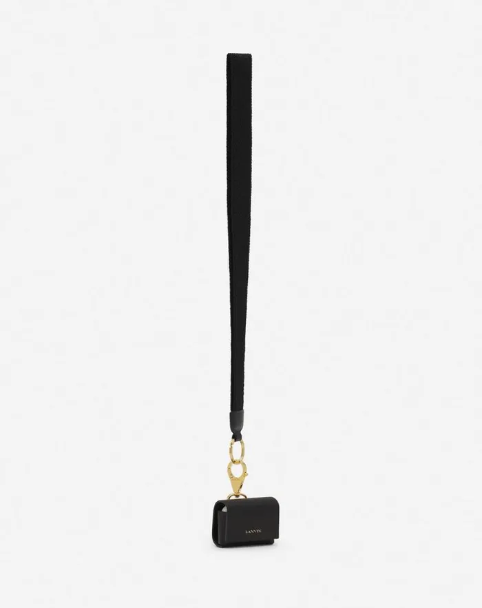 Women Lanvin Wallets and Small Leather Goods Lanvin Signature Leather Case For Airpods Pro Black Women Lanvin Wallets and Small Leather Goods Lanvin Signature Leather Case For Airpods Pro Black