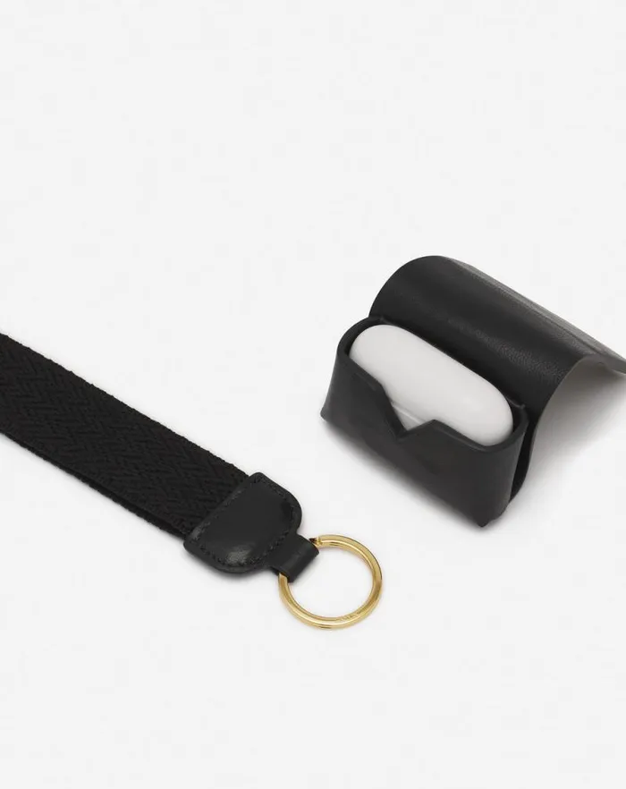 Women Lanvin Wallets and Small Leather Goods Lanvin Signature Leather Case For Airpods Pro Black Women Lanvin Wallets and Small Leather Goods Lanvin Signature Leather Case For Airpods Pro Black