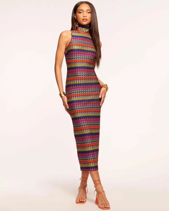 Women Madilyn Midi Dress Retro Chevron Ramy Brook Dresses Women Madilyn Midi Dress Retro Chevron Ramy Brook Dresses