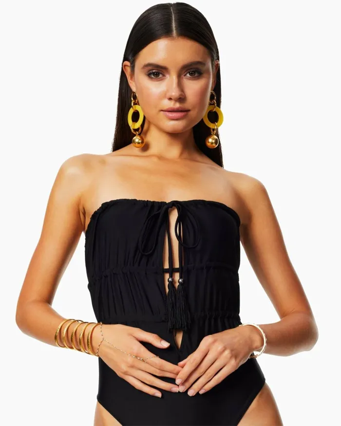 Women Marta Strapless One Piece Swimsuit Black Ramy Brook Swimwear