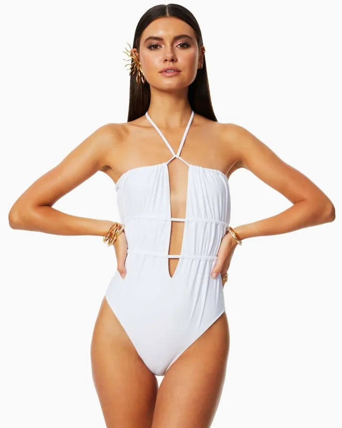 Women Marta Strapless One Piece Swimsuit White Ramy Brook Swimwear