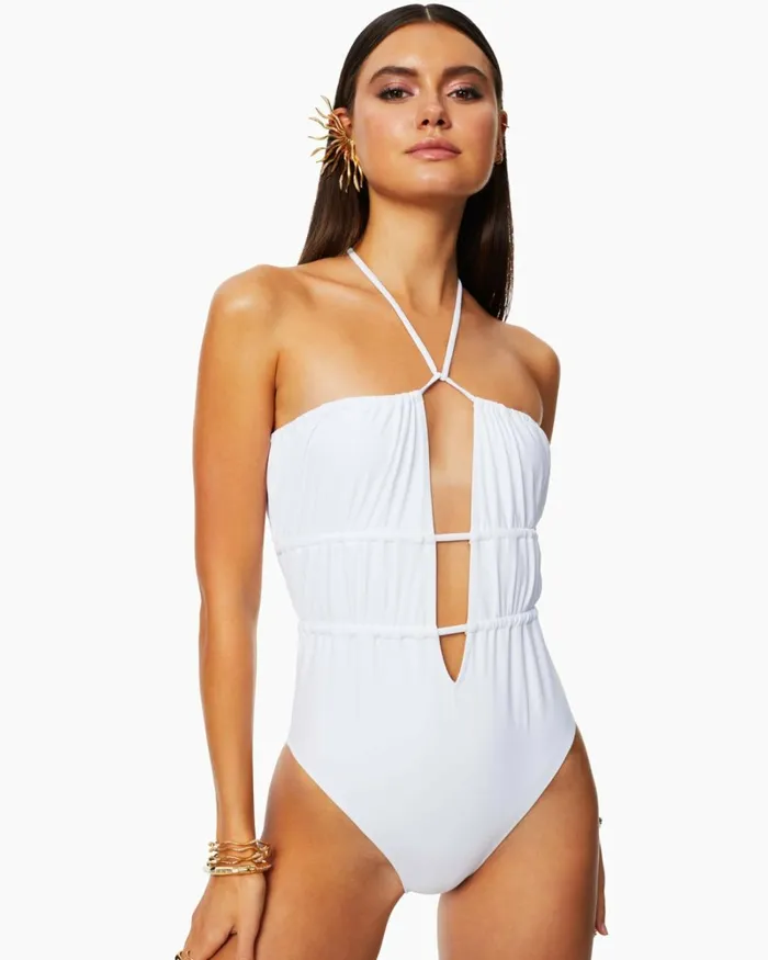 Women Marta Strapless One Piece Swimsuit White Ramy Brook Swimwear