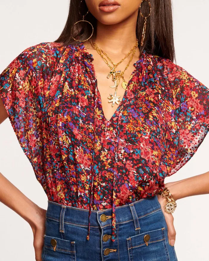 Women Melissa Short Sleeve Top French Floral Ramy Brook Tops Women Melissa Short Sleeve Top French Floral Ramy Brook Tops