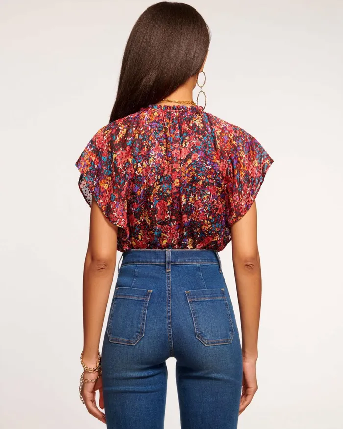 Women Melissa Short Sleeve Top French Floral Ramy Brook Tops Women Melissa Short Sleeve Top French Floral Ramy Brook Tops