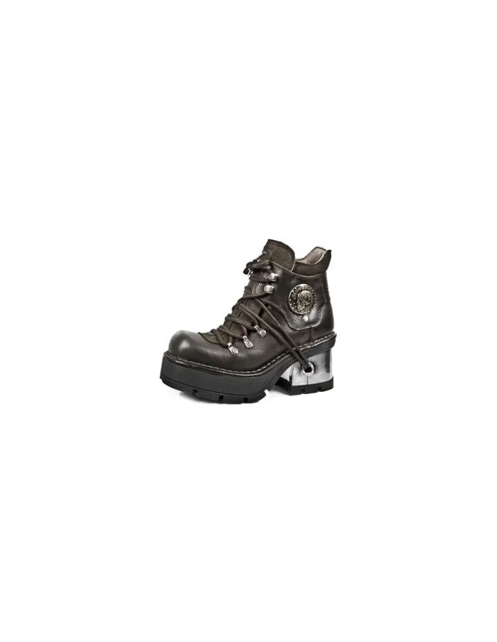 WomenMen Ankle Boot Metallic M884C1 New Rock Booties