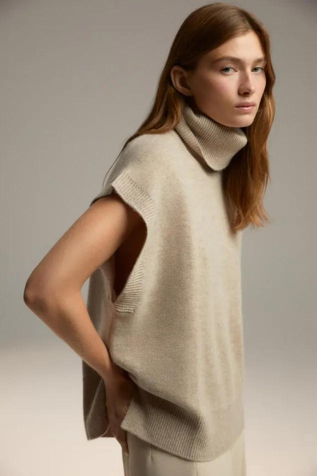 WomenMen Beige Se Knitted Vest Ecoalf Onepointzero