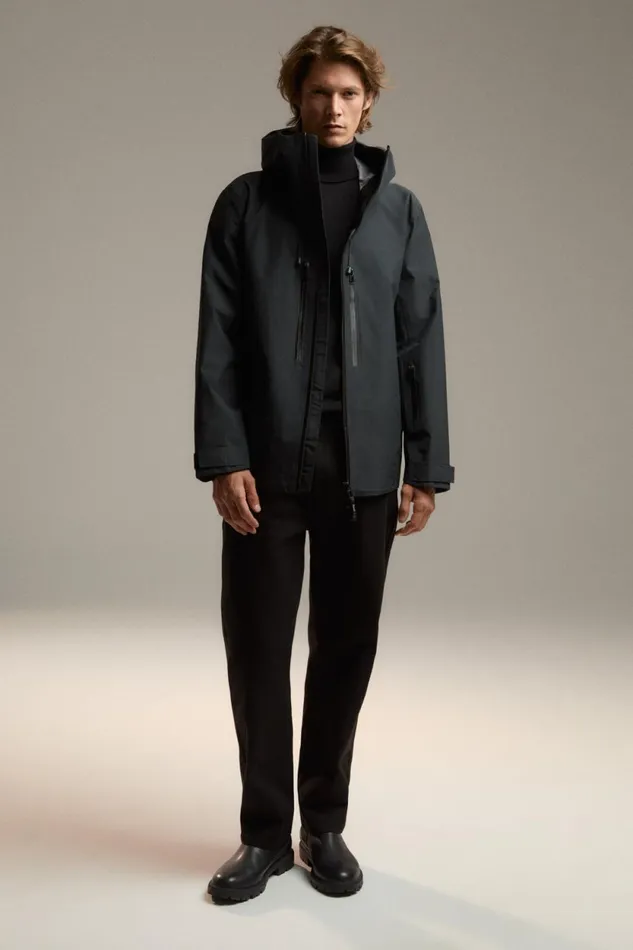WomenMen Black Crestone Jacket Ecoalf Onepointzero