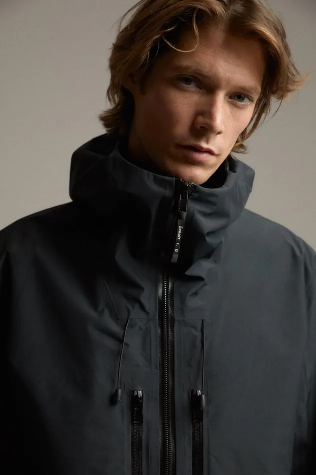WomenMen Black Crestone Jacket Ecoalf Onepointzero