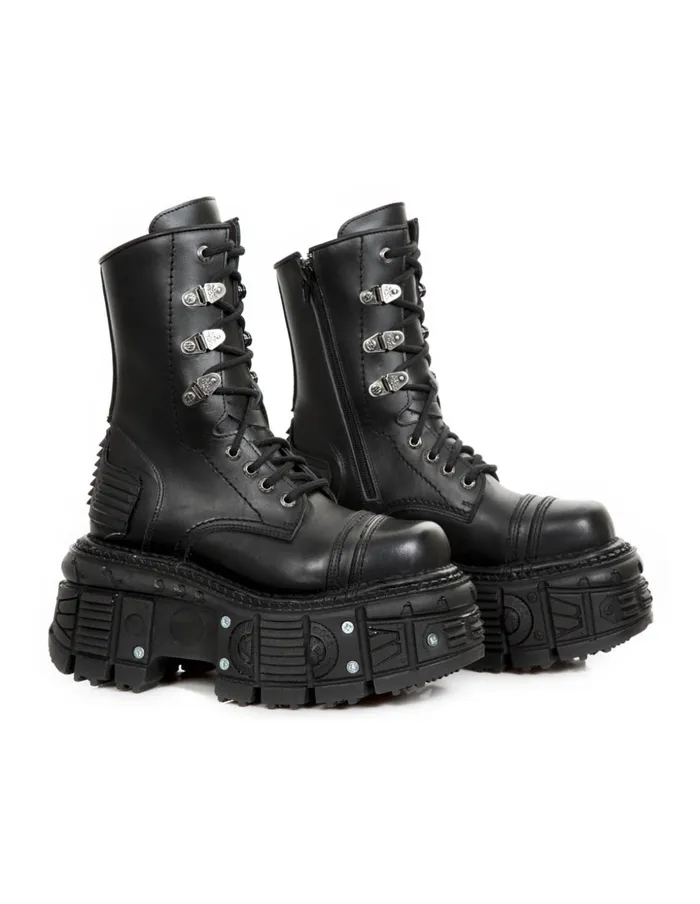 WomenMen Boot Black Imperfect MTank012C1 New Rock Boots