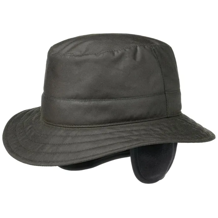 WomenMen Bucket Hats Mayser Kilian Waxed Cotton Bucket Fabric Hat Schwarz