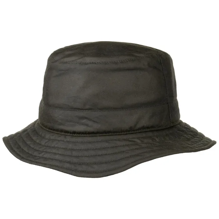 WomenMen Bucket Hats Mayser Kilian Waxed Cotton Bucket Fabric Hat Schwarz