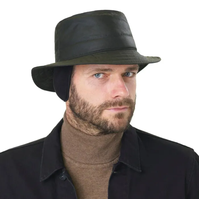 WomenMen Bucket Hats Mayser Kilian Waxed Cotton Bucket Fabric Hat Schwarz