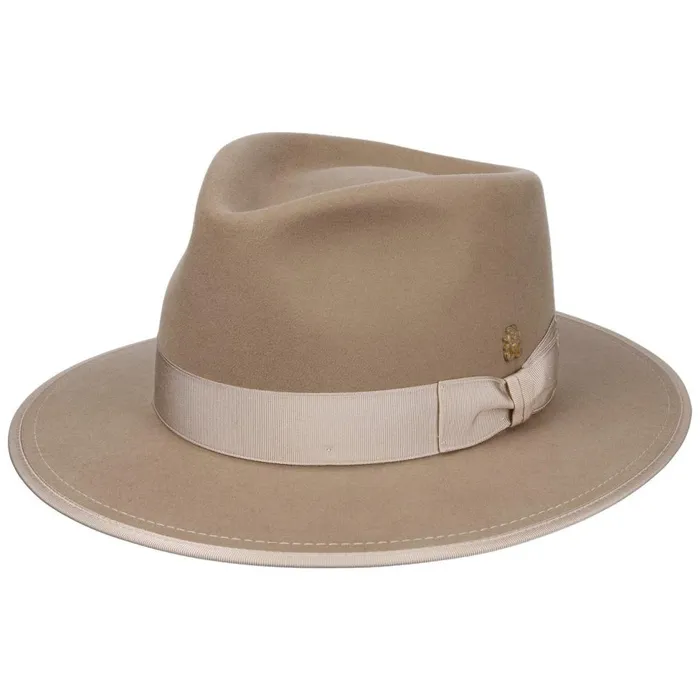 WomenMen Felt Hats Mayser Josua Velvet Traveler Hat Zechbauer Dark Beige