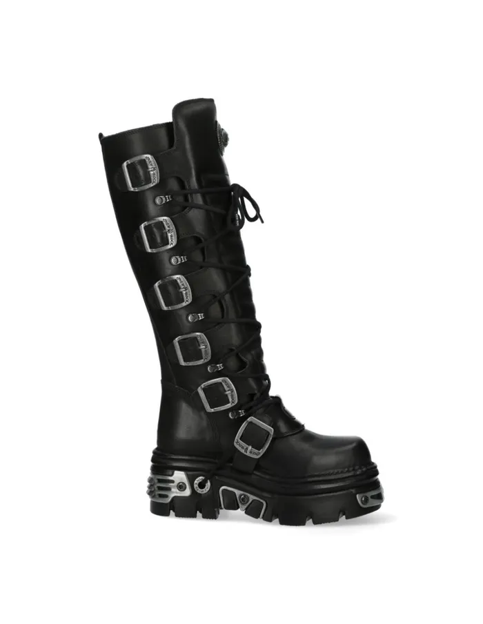 WomenMen High Boot Black Reactor M272S1 New Rock High Boots WomenMen High Boot Black Reactor M272S1 New Rock High Boots