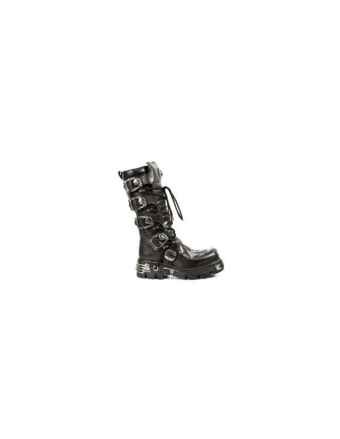 WomenMen High Boot Black Reactor M403S1 New Rock High Boots