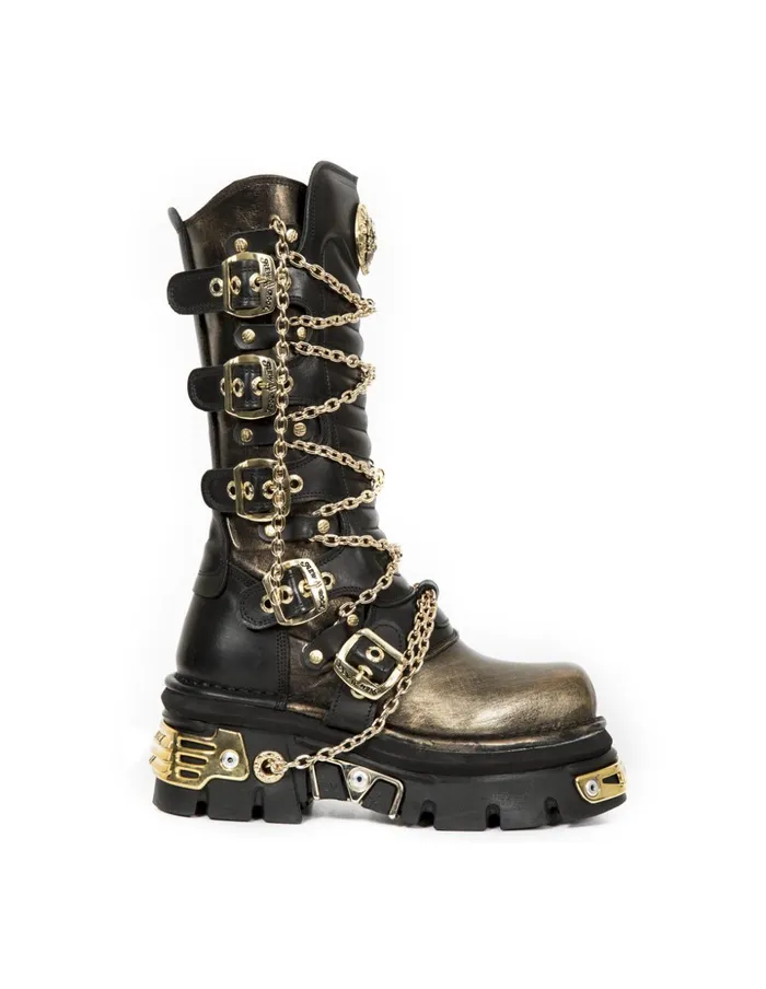 WomenMen High Boot Metallic M1013C3 New Rock High Boots