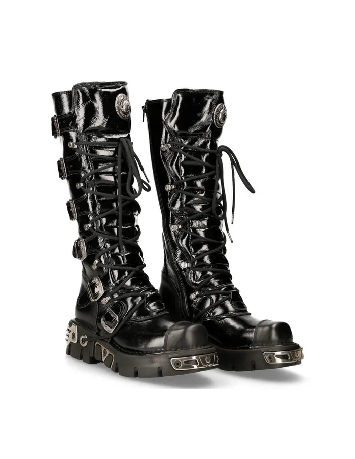 WomenMen High Boot Metallic M314S6 New Rock High Boots