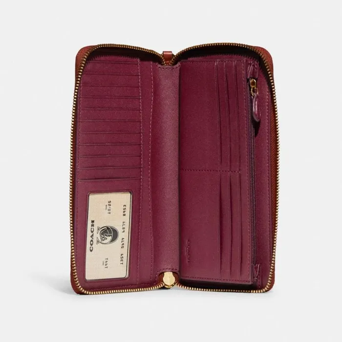 WomenMen Large Wallets Coach Continental Wallet In Signature Canvas Brasstanrust WomenMen Large Wallets Coach Continental Wallet In Signature Canvas Brasstanrust