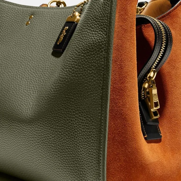 WomenMen Satchels and Top Handles Coach Rogue 39 In Colorblock Brassarmy Green Multi WomenMen Satchels and Top Handles Coach Rogue 39 In Colorblock Brassarmy Green Multi