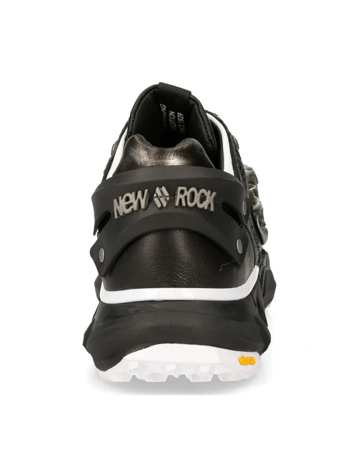WomenMen Shoe Black Spider With Laces MChrono005S5 New Rock Sneakers WomenMen Shoe Black Spider With Laces MChrono005S5 New Rock Sneakers