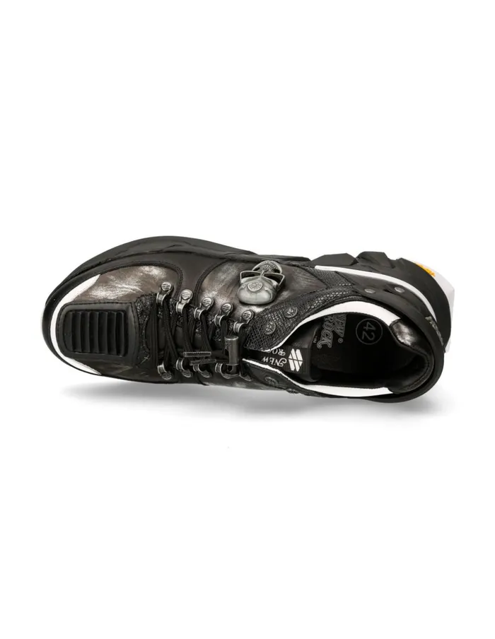 WomenMen Shoe Black Spider With Laces MChrono005S5 New Rock Sneakers WomenMen Shoe Black Spider With Laces MChrono005S5 New Rock Sneakers