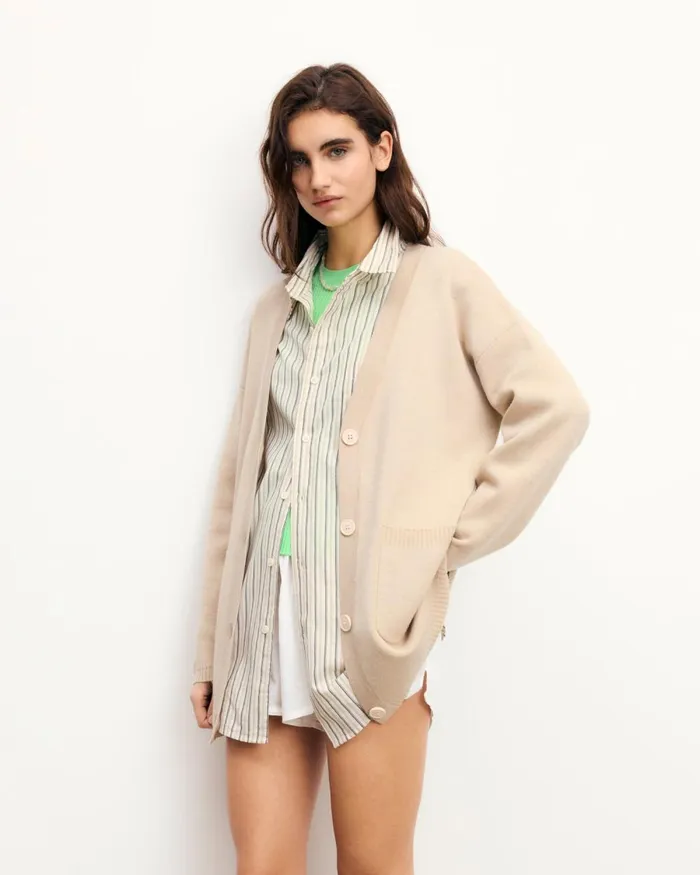 Women Merino Wool Sweaters From Future Sweater Cardigan Heather Beige