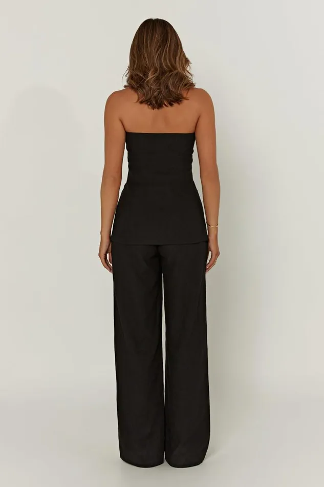 Women Meshki Bottoms Adina Linen Pant 8211 Black
