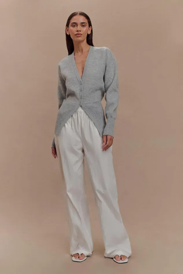 Women Meshki Bottoms Alexia Buttoned Oversized Cardigan 8211 Grey Marle