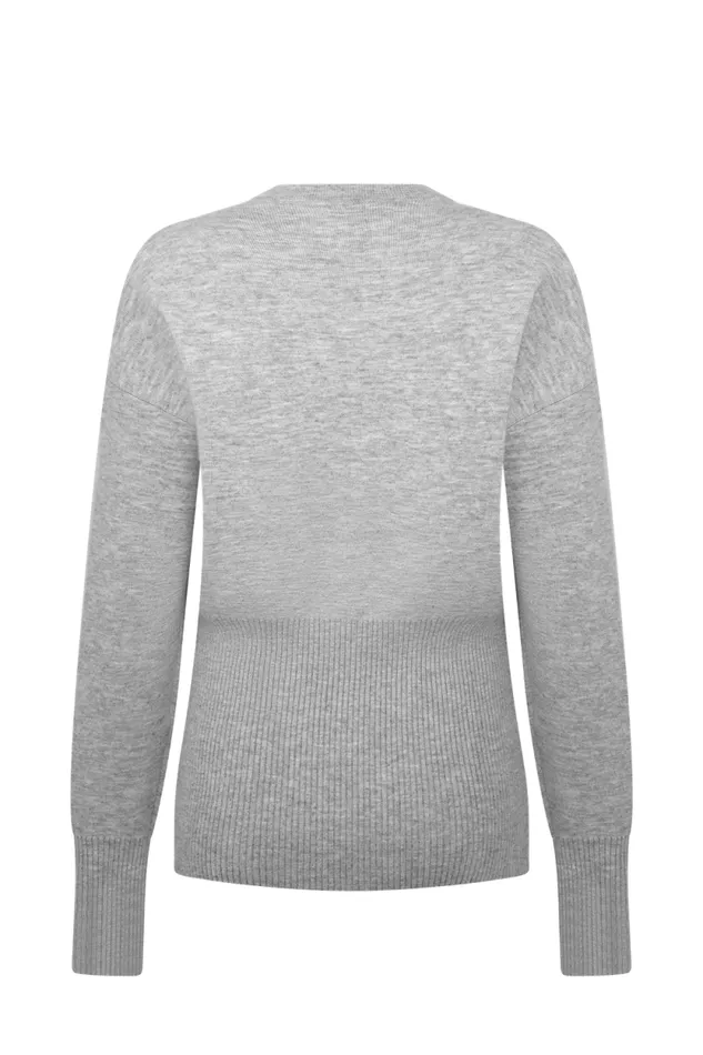 Women Meshki Bottoms Alexia Buttoned Oversized Cardigan 8211 Grey Marle