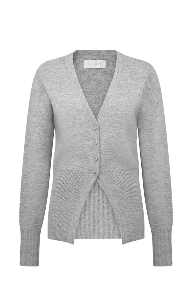 Women Meshki Bottoms Alexia Buttoned Oversized Cardigan 8211 Grey Marle