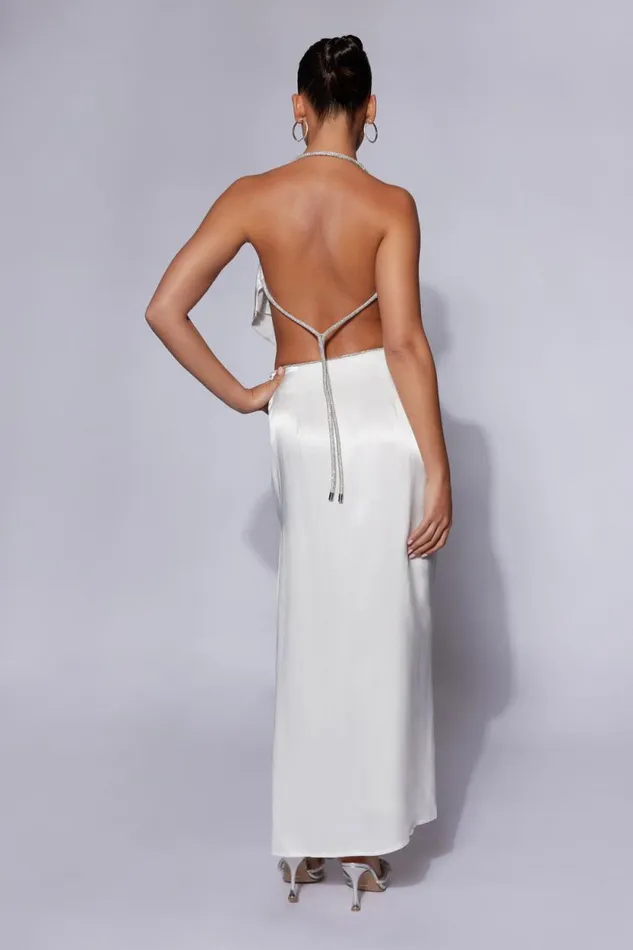 Women Meshki Bottoms Christie Diamante Rope Maxi Skirt 8211 White