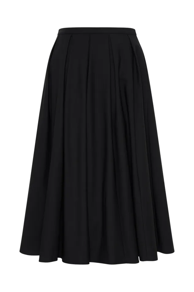 Women Meshki Bottoms Clarence Linen ALine Maxi Skirt 8211 Black