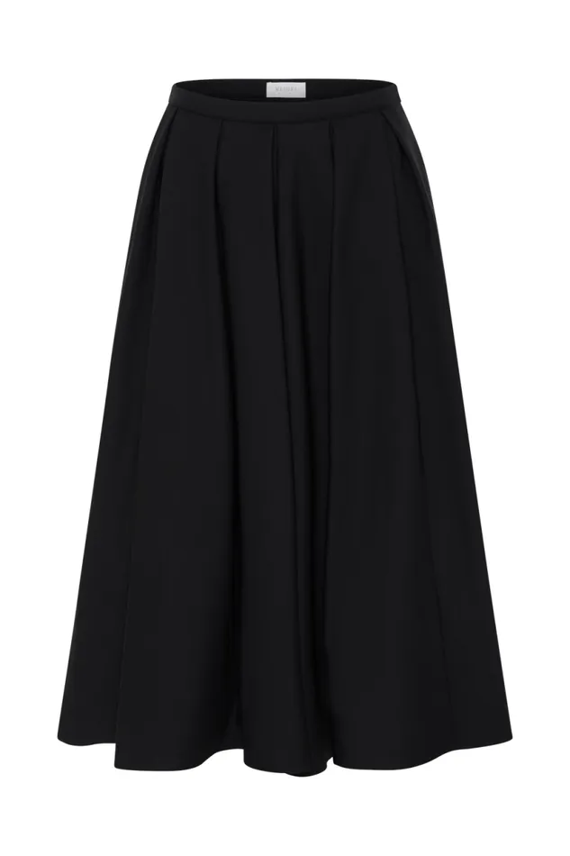Women Meshki Bottoms Clarence Linen ALine Maxi Skirt 8211 Black