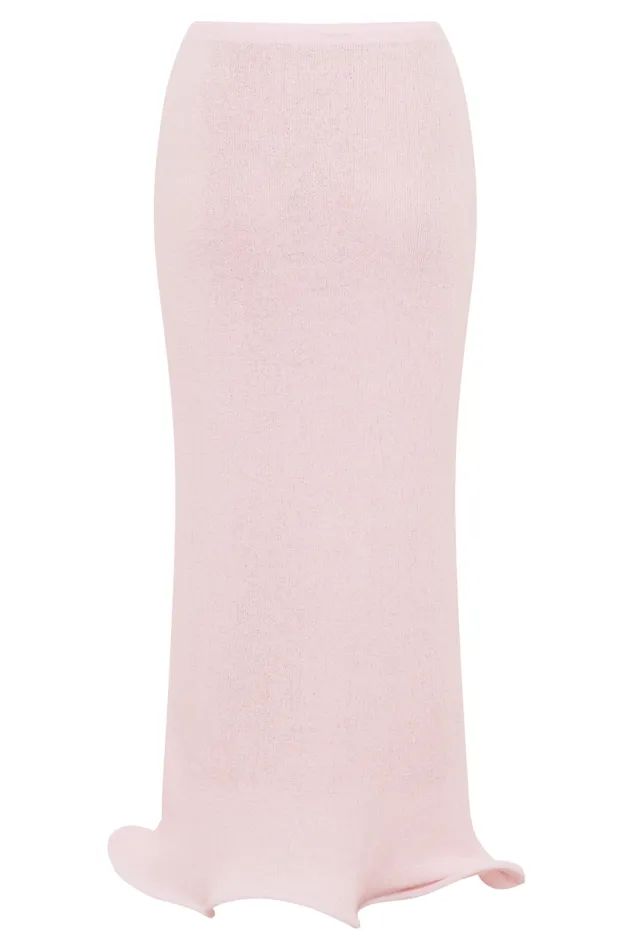 Women Meshki Bottoms Gigi Knit Midi Skirt 8211 Misty Rose