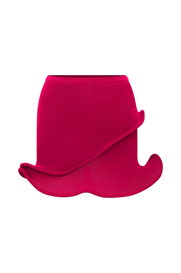 Women Meshki Bottoms Haisley Knit Mini Skirt 8211 Raspberry