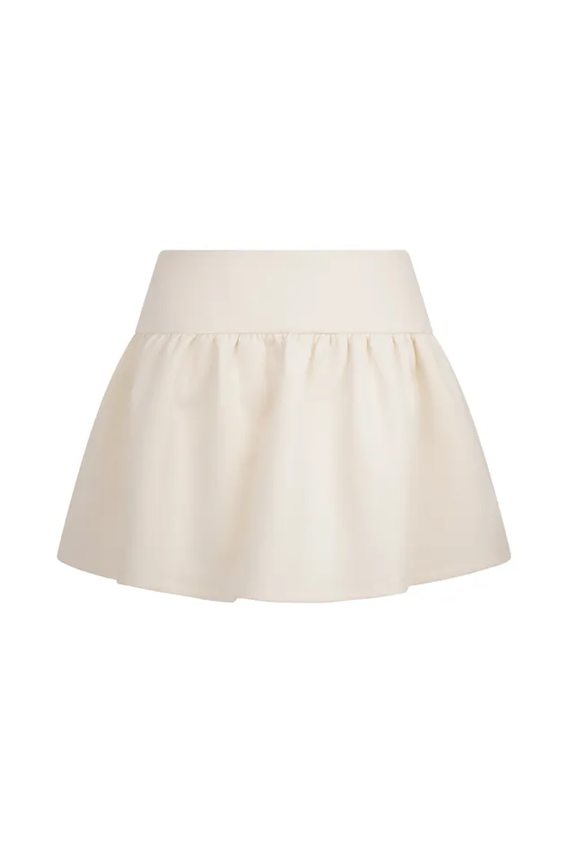 Women Meshki Bottoms Jennie Frill Mini Skort 8211 Ivory