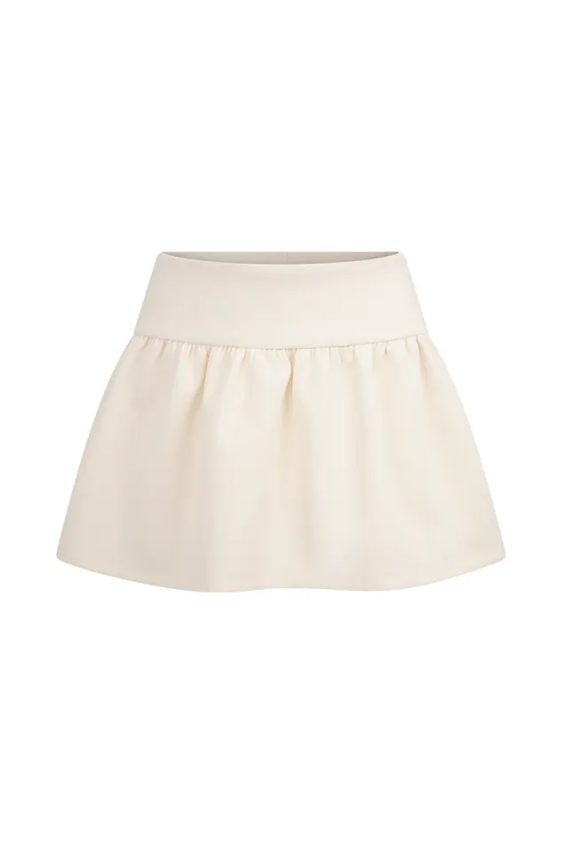 Women Meshki Bottoms Jennie Frill Mini Skort 8211 Ivory