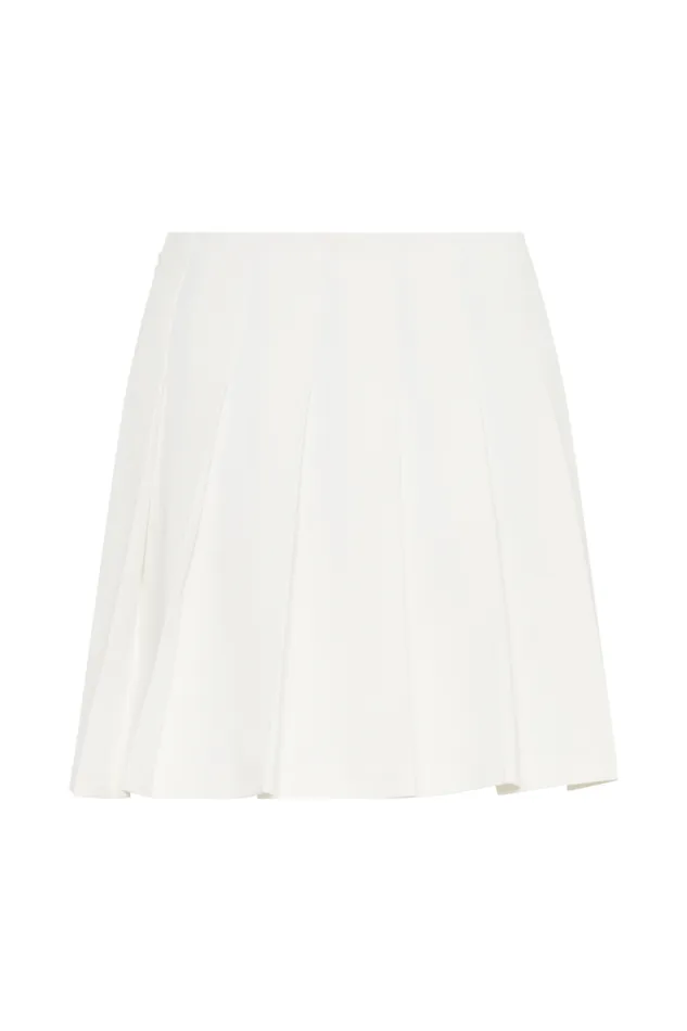 Women Meshki Bottoms Julianna Cotton Pleated Mini Skirt 8211 White