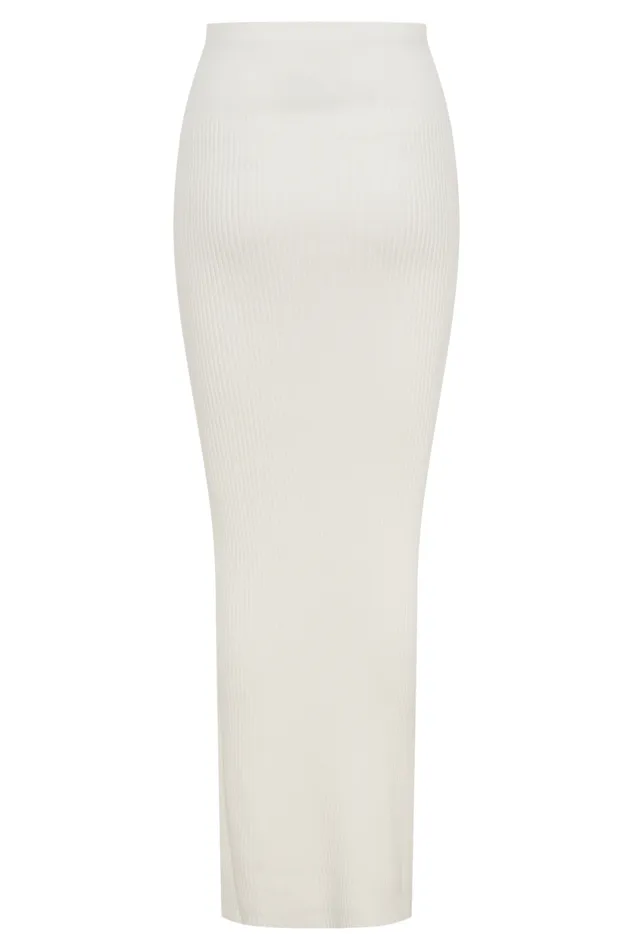Women Meshki Bottoms Mathilde Ribbed Knit Maxi Skirt 8211 Ivory