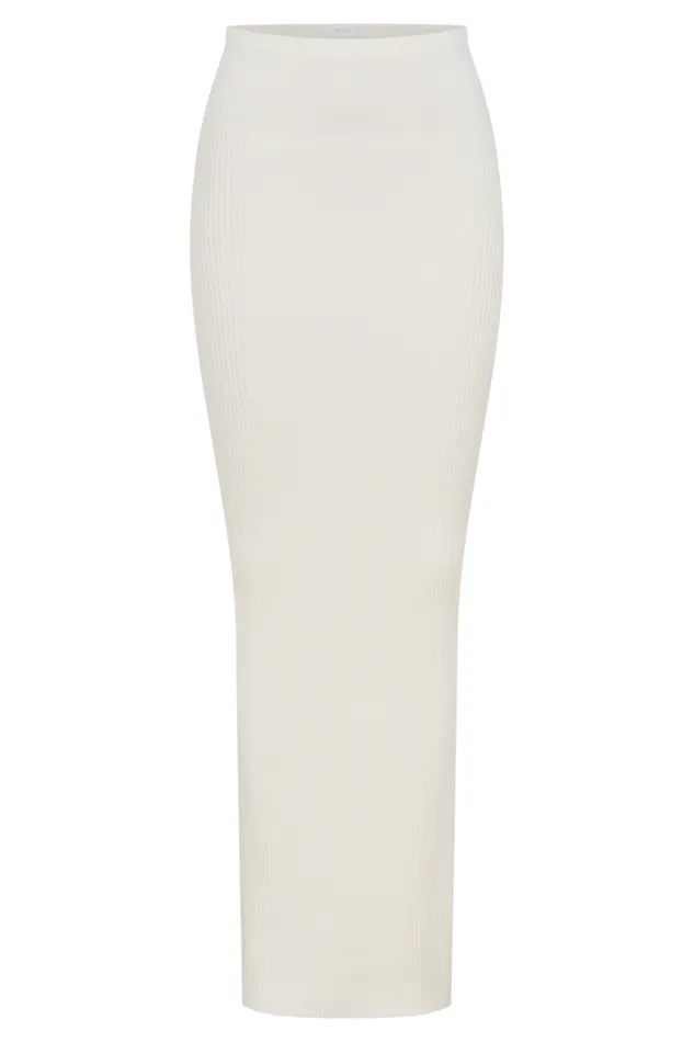 Women Meshki Bottoms Mathilde Ribbed Knit Maxi Skirt 8211 Ivory