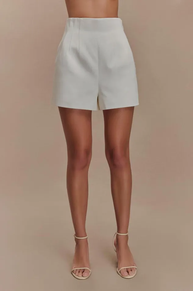 Women Meshki Bottoms Silas High Waist Shorts 8211 White