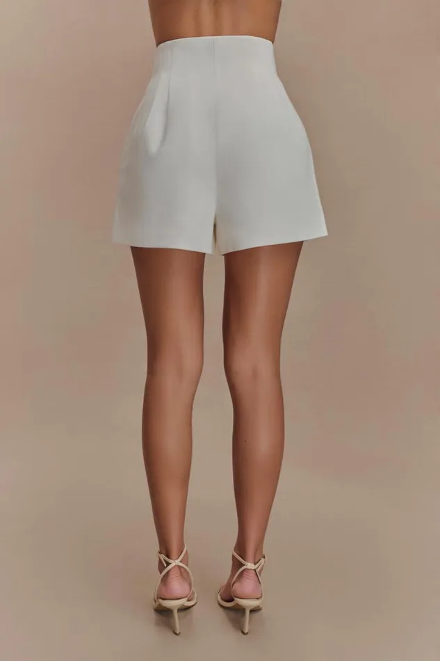 Women Meshki Bottoms Silas High Waist Shorts 8211 White