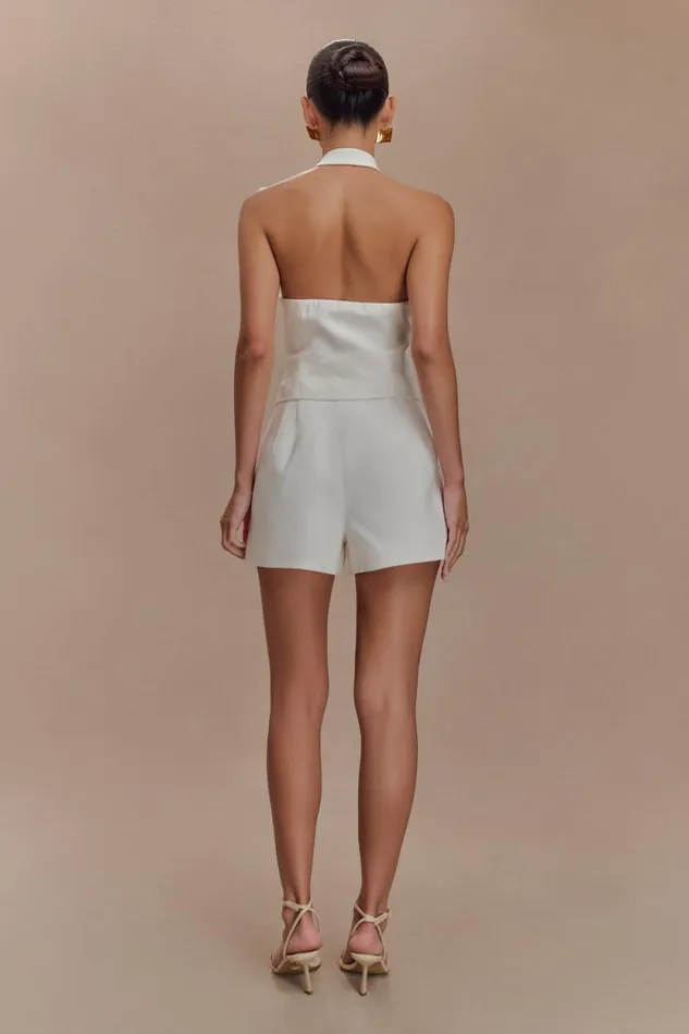 Women Meshki Bottoms Silas High Waist Shorts 8211 White