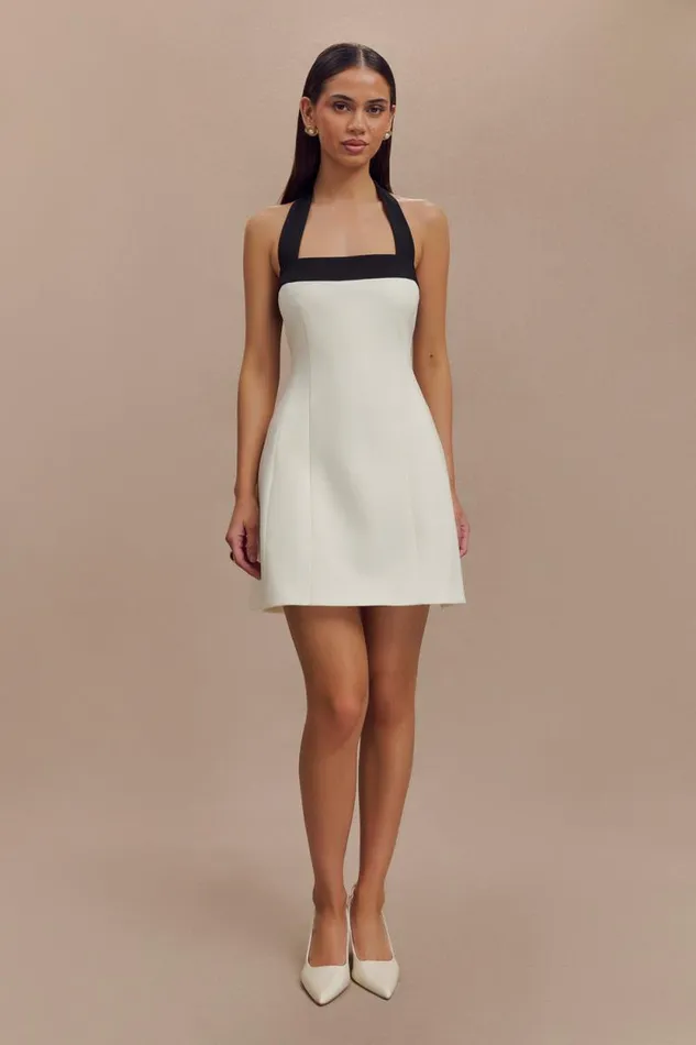 Women Meshki Dresses Cara Contrast Suiting Mini Dress 8211 White